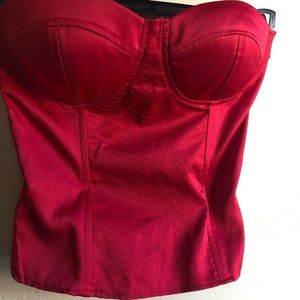 Red corset with zipper back